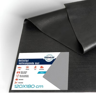 KAD® Antislipmat - Universele Antislip Vuilmat 120x180cm Waterdicht - Multifunctionele Ladematten Gaas - Multifunctionele Antislip Gripmat - Zwart - 180cm x 120cm x 1cm