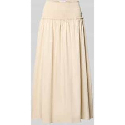Midi Rok in popeline met geplooide details en Italiaanse zakken voor dames COMMA