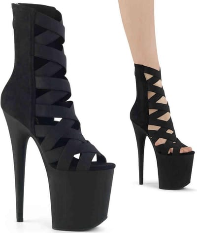 Pleaser - FLAMINGO-800-24 Plateau Laarzen, Paaldans schoenen - Paaldans schoenen - 39 Shoes - Zwart