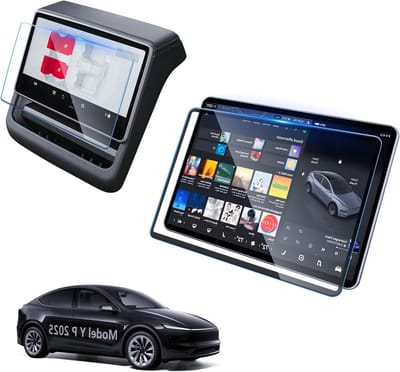 Set van 2 Screenprotectors voor Tesla Model Y - 9H Gehard Glas voor 16 Inch Hoofdscherm en 8 Inch Achterbeeldscherm, Perfecte Bescherming voor 2025 Model