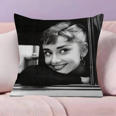 Audrey Hepburn Lippenstift Kussensloop toon Cadeau Kussenhoes Slaapkamer Huis Bank Stoel Zit Decor kussenhoes 35x35cm