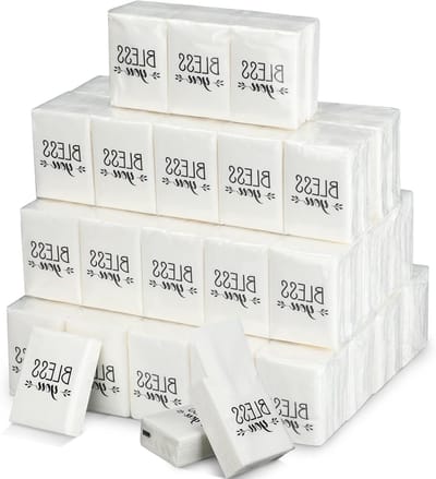 Pocket Tissues - Reis Zakdoekjes - Snel Opfrissen - Individueel Verpakt - 50 Stuks - Wit