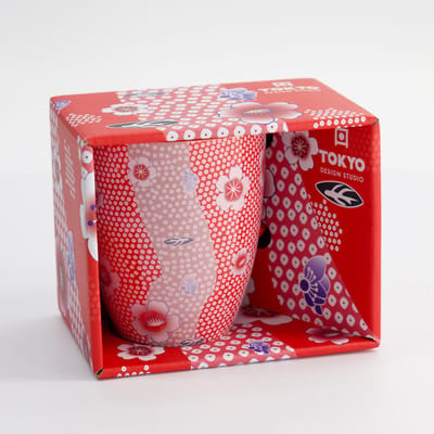 Tokyo Design Studio Kawaii Flower mok - Rood - 300ml - bloemen in anime stijl