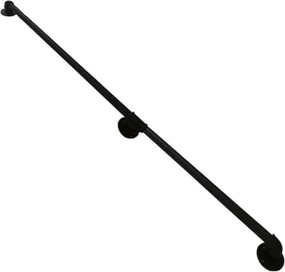 Trapleuning Smeedijzer - Wandmontage Leuning - Veilig Trap Lopen - Voor Binnen Buiten - 10 Voet Lengte - Zwart