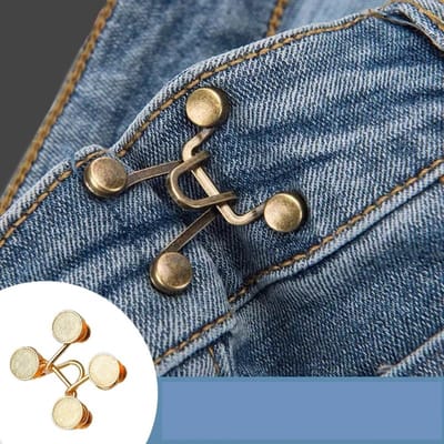 WiseGoods Luxe Broek Decoratie / Verkleiner Clips - Kleding Clip - Dameskleding Accessoires - Pantalon Knopen - Knoop Brons 2st