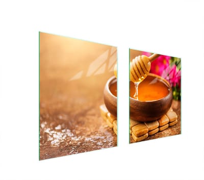 TMK ArtDeko - Glazen Beschermplaat voor Fornuis - 85x52 cm - Honingkleur