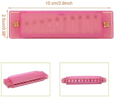 Mondharmonica Kinderen - Muziek Speelgoed - Muziek Leren - 10-gaats Rietplaat - 11 cm - Rood