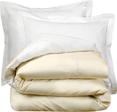 De Witte Lietaer Dekbedovertrek Katoen Perkal Bumblebee - Tweepersoons - 200 x 200/220 cm - Wit