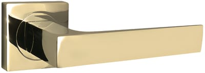 DOMINO QUADRADO-QR - Luxe Aluminium Deurklink Set - Messing Goud - Vierkante Rozet - Binnendeurbeslag - Complete Set