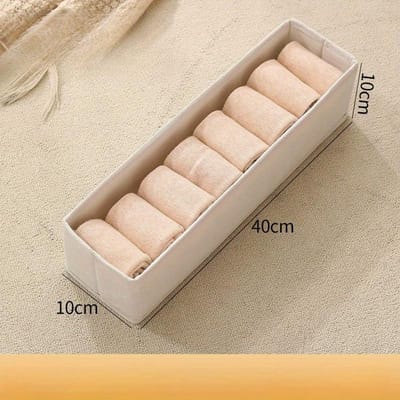 Zichtbare Kledingkast Opbergorganizers Kastlade Kleding Opbergdoos voor T-shirts Jeans Ondergoed Broeken Organizer Doos trumpet beige