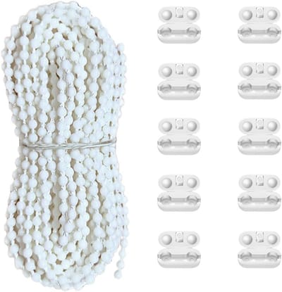 Rolgordijnketting 10 Meter met 10 Connector Clips - Universele Reserveonderdelen voor Rolluiken en Jaloezieën