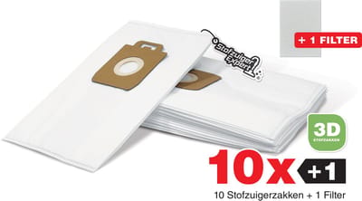 10x Stofzuigerzakken geschikt voor Nilfisk King / Extreme - Duurzaam Karton Zonder Plastic - 3D Stofzakken + Hygiëne filter - Premium kwaliteit - Multi lagen - Anti Allergie - Geschikt voor o.a. King, Extreme, Power en Elite Series