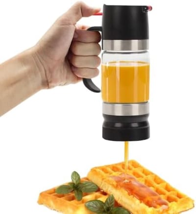 PromoHome Honingdispenser - Lekvrije glazen siroopcontainer met druppelstop