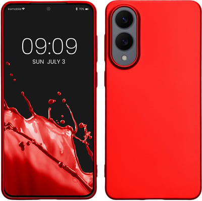 kwmobile telefoonhoesje geschikt voor Samsung Galaxy S25 Edge - Hoesje voor smartphone - Back cover in metallic donkerrood