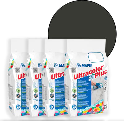 MAPEI Ultracolor Plus Voegmortel Multipack - Waterafstotend & Schimmelwerend - Kleur 120 Black - 5 kg - 4 Stuks