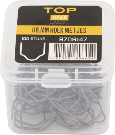 Topgear Hoekvormige nietjes - 0,8 mm - 100 stuks - voor kunststof reparaties