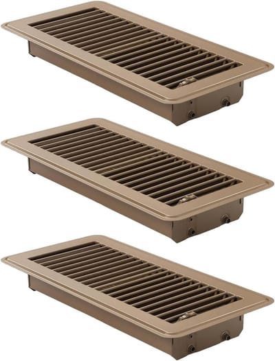 Luchtuitlaat Roosters - Vloer Roosters - Ventilatie Verbeteren - Duurzame Metalen Constructie - 10 x 25 cm - Zwart
