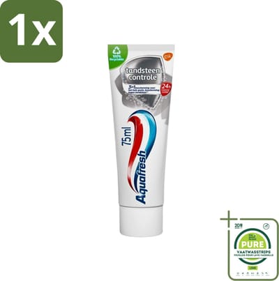 1 x Aquafresh Tandpasta Tandsteen Controle Frisse Adem 75 ml - Tandsteen Controle - Tandpasta - Tandplak Verwijderen - Bescherming Tegen Tandsteen - Gezond Tandvlees