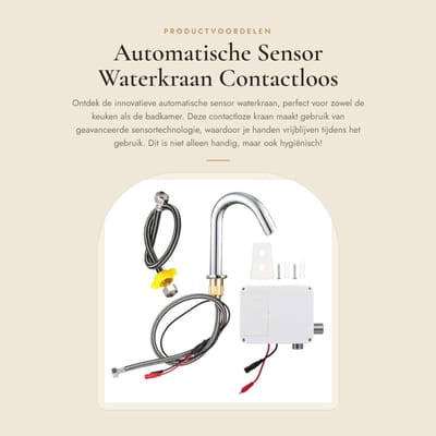 Dailygoods - Automatische Sensor Waterkraan - Contactloos - Ideaal voor Keuken en Badkamer - Roestvrij Staal - Eenvoudige Installatie - Bespaart Water