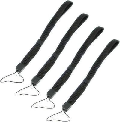 4 x Polsbandje zwart geschikt voor de Nintendo Wii - Nintendo DS - Move Controllers - PSP - Camera - Mobiele Telefoon