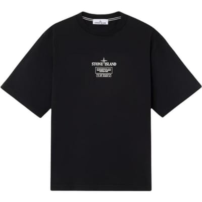 Stone Island Effen Kleur Ronde Hals Verlaagde Schouder Korte Mouw T-shirt Heren Tops Zwart K2S152100037S0193-V0029 M gray