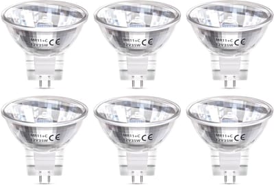 GU4 Spotjes halogeen 35W - 12V - MR11 - Dimbaar warm wit licht - 6 spots