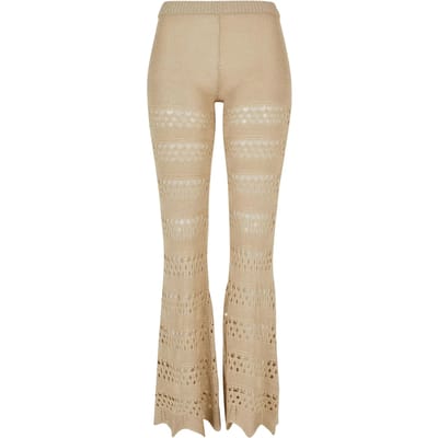 Urban Classics - Flared Crochet Knit Legging - XL - Beige