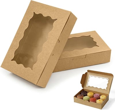 Set van 20 Kartonnen Koekjesdozen met Kijkvenster - 18 x 11 x 4 cm - Duurzaam en Recyclebaar - Ideaal voor Banket, Snoep, Chocolade en Cadeaus