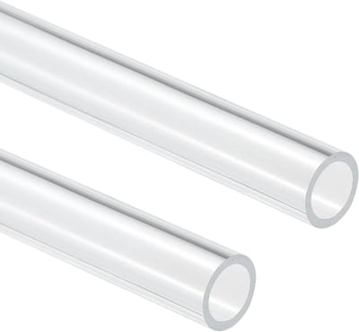 2 Stuks 12mm x 16mm Duidelijke Acrylaat Buizen voor Aquarium, Waterkoeling en Sanitair - 10 Inch Lang
