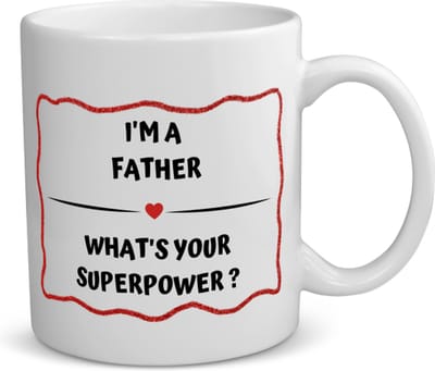 Akyol - i'm a father what's your superpower? koffiemok - theemok - Papa - vader met superkracht - vader cadeautjes - vaderdag - verjaardag - geschenk - kado - 350 ML inhoud