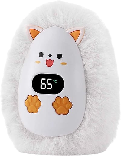 Draagbare elektrische handwarmer - Essentiële warmte voor de winter - Leuke handwarmer in de vorm van een dier - Verstelbare elektrische handwarmer - Zachte handwarmer voor koud weer - Geschikt voor kinderen, volwassenen en vrienden - wit