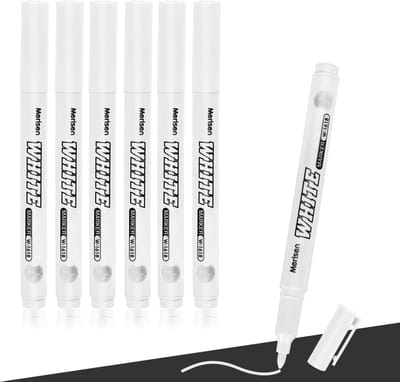 Alcohol Markers - Acrylverf Markers - Wit - Set van 6 Stuks - Watervast en Vervagingsbestendig - Voor Kunstenaars en Creatieve Projecten