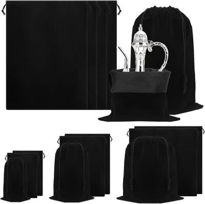 4 stuks 11.8 x 15.7 inch Zwarte Anti Aantasting Opbergzakken voor Sieraden, Zilverwerk en Bestek Bescherming