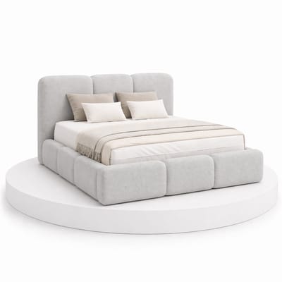 Japandi Bed Hikari - 160x200 Compleet - Boxspring met opbergruimte - Lichtgrijs - BalBedden