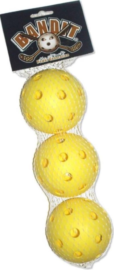 Floorball Unihockey Ballen set 3 stuks GEEL