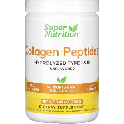 Super Nutrition, Peptides de Collagène, Non Aromatisé, 9,88 oz (280 grammes)