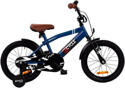 2Cycle BMX-Fun kinderfiets 16 inch (4 tot 6 jaar) voor jongens blauw