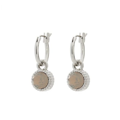 Biba Oorhangers Zilver met gekleurde steen Light Grey Opal