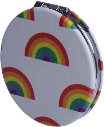 Regenboog Lederlook Make Up Spiegeltje