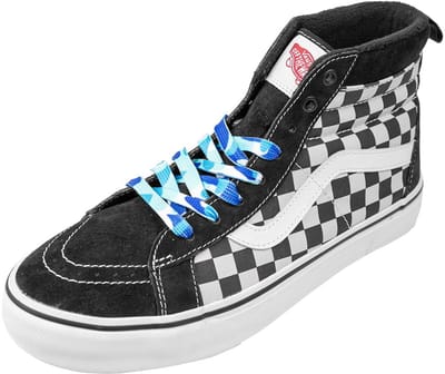 Platte schoenveters | Sneaker veters | Print: Camouflage | Kleur: Blauw | Lengte: 100cm