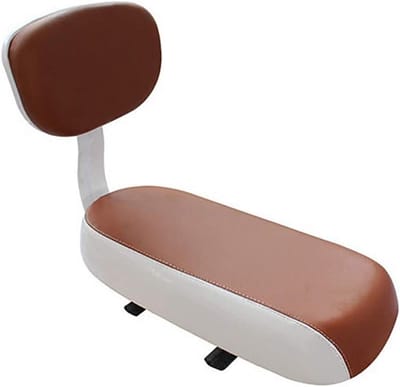 Fiets Achterbank - Kinderzitje - Comfortabel Reizen - Waterafstotend PU Leer - 34cm x 16cm - Wit Geel