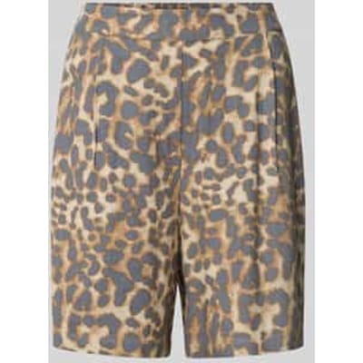 regular fit shorts van viscosemix met all-over dierenprint