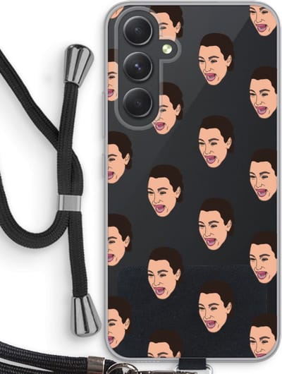 Case Company® - Hoesje met koord geschikt voor Samsung Galaxy A54 hoesje met Koord - Ugly Cry Call - Telefoonhoesje met Zwart Koord - Bescherming aan alle Kanten en Over de Schermrand