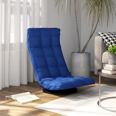 vidaXL - Vloerstoel - draaibaar - stof - blauw