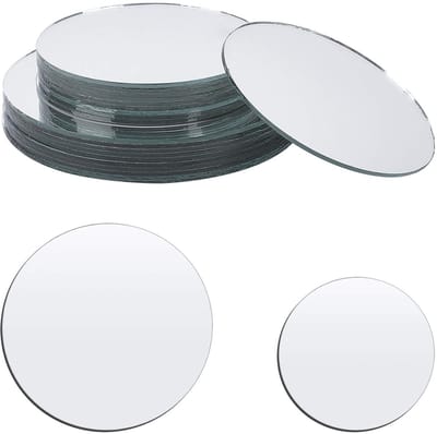 VT Goods - Glazen spiegeltegels - Compacte spiegels - Ideaal voor interieurdecoratie - Ronde vorm - Voor doe-het-zelf - 20 stuks