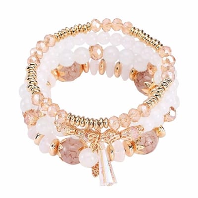 Fako Bijoux® - Armband Set - Boho - Bohemian - Obelisk - Wit