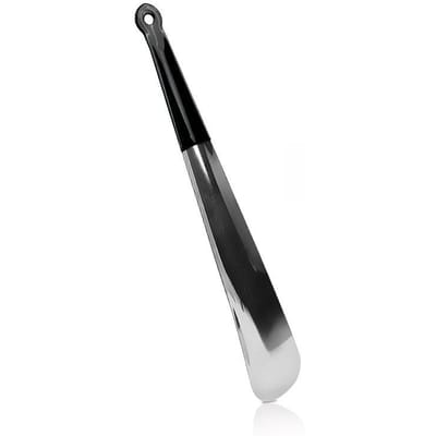 30cm Roestvrij Staal Schoenlepel Zacht Rubber Zuigen Pompen Ouderen Zwangere Dames Niet Buigen en Niet Vragen om Schoenen van Mensen Praktisch Gebruik black