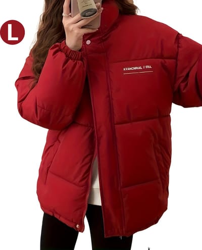 Nivard Winterjas - Dames - Parka Heren Winterjas - Winter - Volwassen - Lange Jas Dames - Mantel Dames - Rood - Maat L