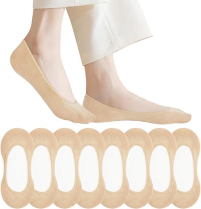 8 paar damessokken met siliconen pad, ademend en antislip, maat 36-40