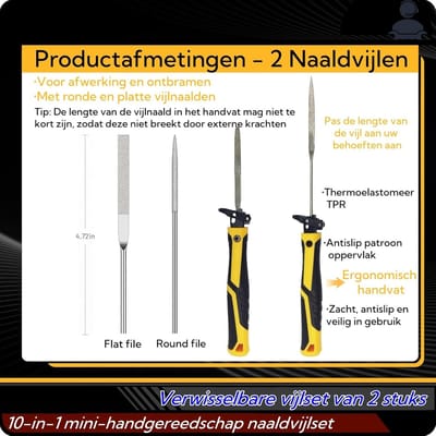 Candala 10 in 1 Modelbouw Zaagset, Mini Zaag voor Hout & DIY - Incl. 6 Zagen + 2 Decoupeerbladen + Naaldvijlen - Snelwisselsysteem, Ergonomisch Anti-Slip Handvat, 10 inch, Antislip, Opbergdoos, Set